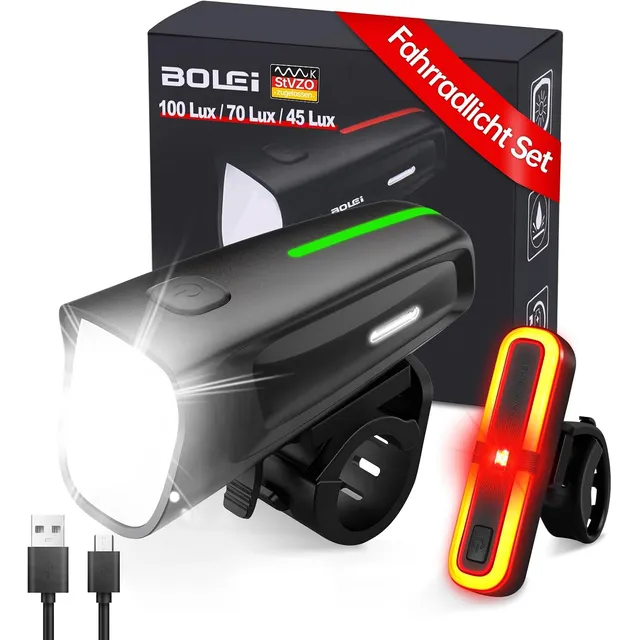 BOLEi Fahrradlicht-Set mit Bremslicht